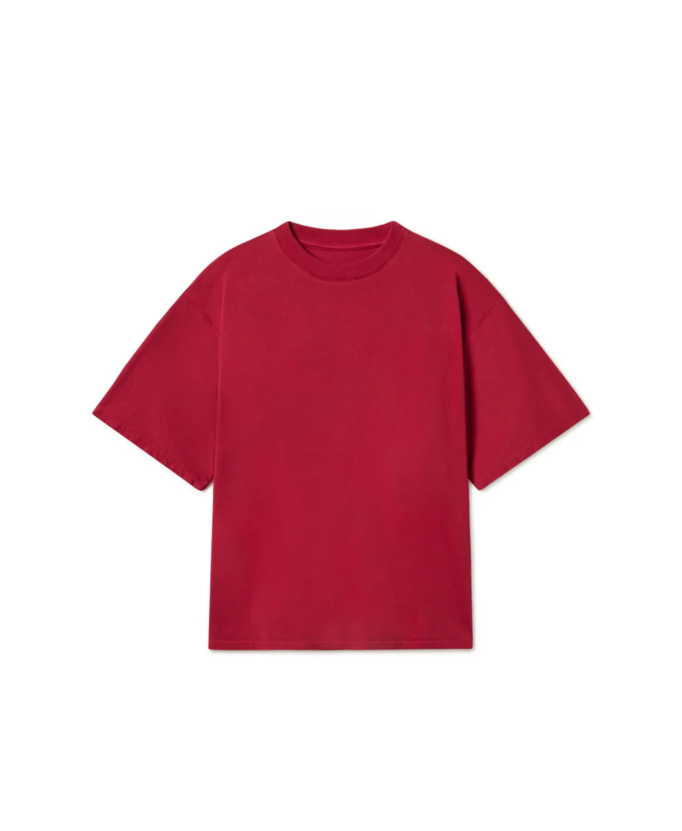Benziyas Essential Oversized Tee – Crimson Red